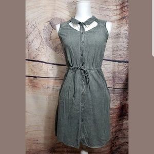 Jessica Simpson Gray Button Down Dress small